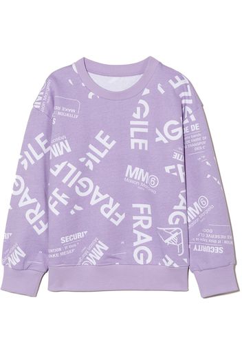 MM6 Maison Margiela Kids Felpa con stampa - Viola