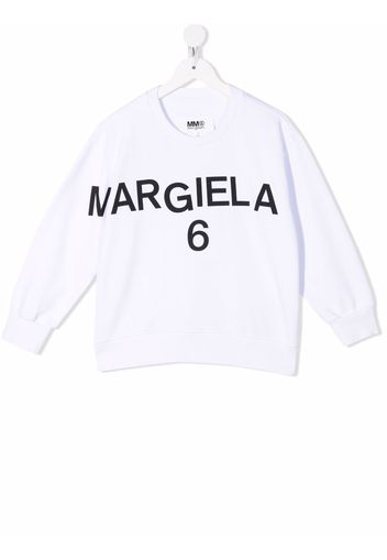 MM6 MAISON MARGIELA KIDS logo print sweatshirt - Bianco