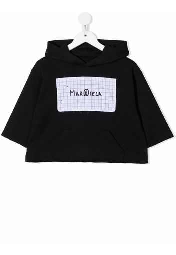 MM6 MAISON MARGIELA KIDS logo-patch hoodie - Nero