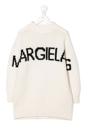 MM6 Maison Margiela Kids Abito modello maglione con intarsio - Toni neutri