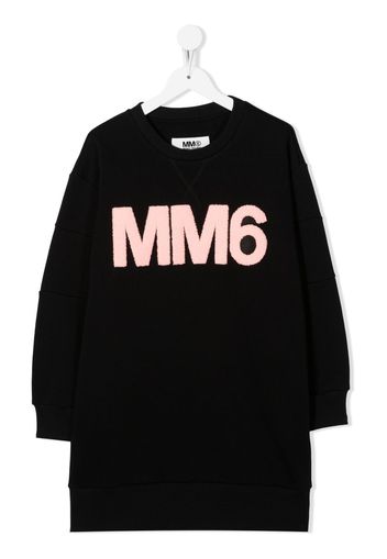 MM6 Maison Margiela Kids Abito modello felpa con stampa - Nero