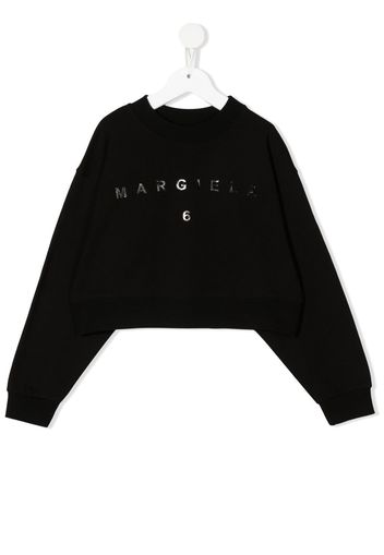 MM6 Maison Margiela Kids Felpa con stampa - Nero