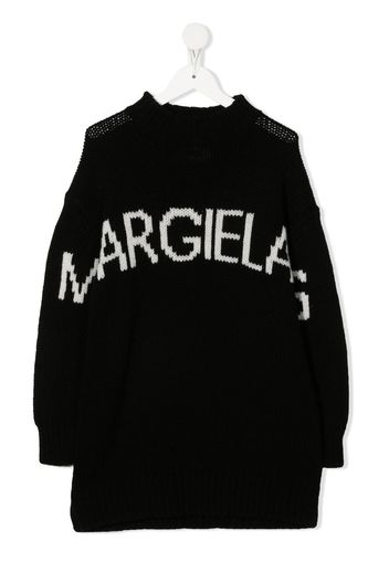 MM6 Maison Margiela Kids Abito modello maglione con intarsio - Nero