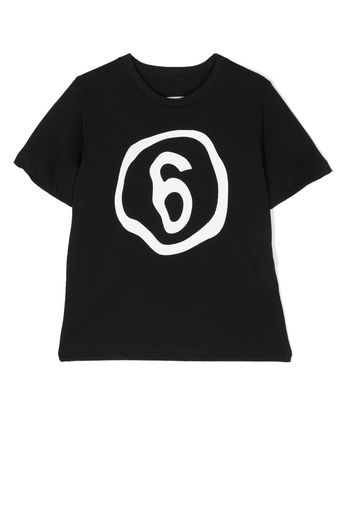 MM6 Maison Margiela Kids logo motif cotton T-shirt - Nero