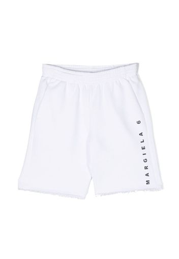 MM6 Maison Margiela Kids logo-print sweat shorts - Bianco