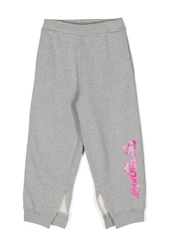 MM6 Maison Margiela Kids logo-print cotton track pants - Grigio