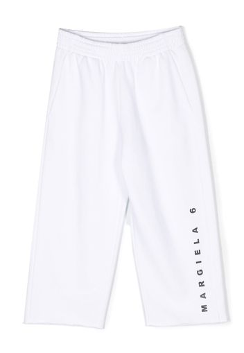 MM6 Maison Margiela Kids logo-print cotton trousers - Bianco