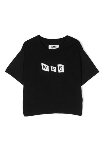 MM6 Maison Margiela Kids logo-print short-sleeve T-shirt - Nero