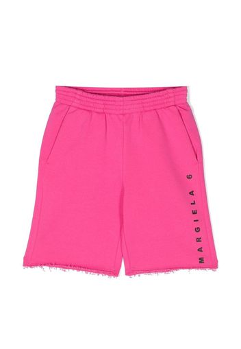 MM6 Maison Margiela Kids logo-print sweat shorts - Rosa