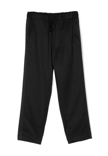 MM6 Maison Margiela Kids embroidered-logo drawstring trousers - Nero