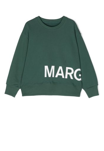 MM6 Maison Margiela Kids logo-print crew-neck sweatshirt - Verde