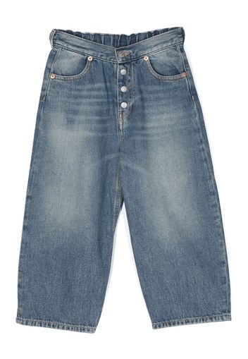 MM6 Maison Margiela Kids logo-patch straight-leg jeans - Blu