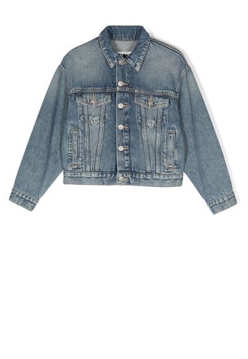 MM6 Maison Margiela Kids rear logo print denim jacket - Blu