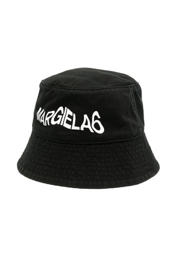 MM6 Maison Margiela Kids logo-print bucket hat - Nero
