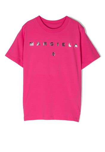 MM6 Maison Margiela Kids logo-print short-sleeve T-shirt - Rosa