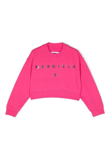 MM6 Maison Margiela Kids logo cotton sweatshirt - Rosa