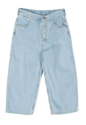 MM6 Maison Margiela Kids logo-patch slim-cut jeans - Blu