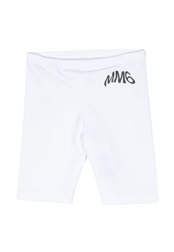 MM6 Maison Margiela Kids logo-print track shorts - Bianco