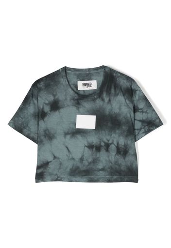 MM6 Maison Margiela Kids logo-patch short-sleeve T-shirt - Grigio