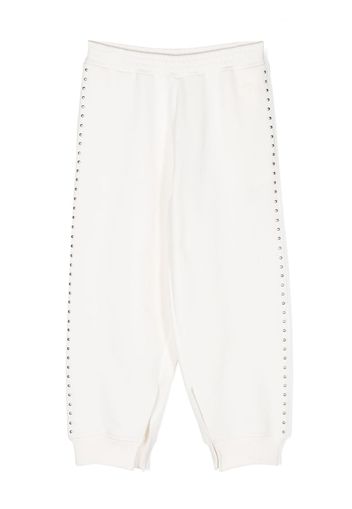 MM6 Maison Margiela Kids Pantaloni sportivi con borchie - Bianco