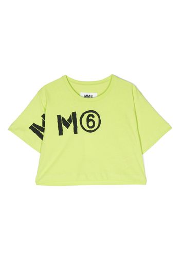 MM6 Maison Margiela Kids T-shirt crop - Verde