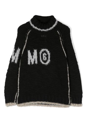 MM6 Maison Margiela Kids Maglione con dettagli a contrasto - Nero