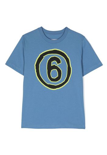 MM6 Maison Margiela Kids T-shirt con stampa - Blu