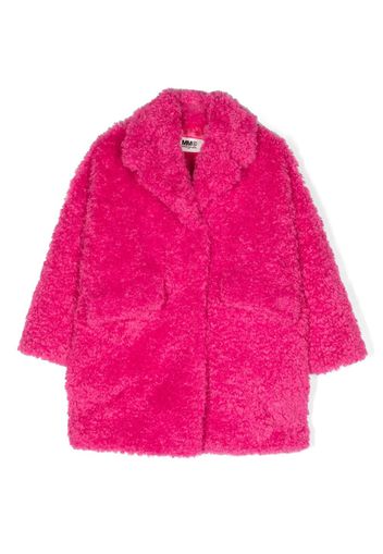 MM6 Maison Margiela Kids Cappotto in finto shearling - Rosa