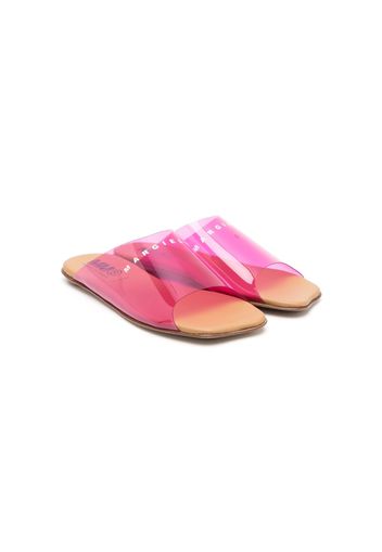 MM6 Maison Margiela Kids logo-print transparent sandals - Rosa