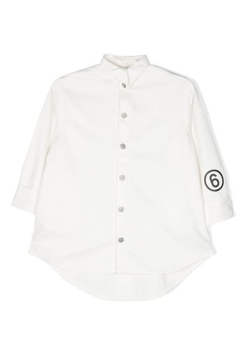 MM6 Maison Margiela Kids logo-print cotton shirtdress - Bianco