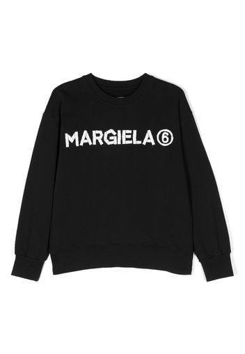 MM6 Maison Margiela Kids logo-print cotton sweatshirt - Nero