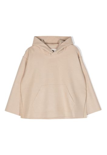 MM6 Maison Margiela Kids drop-shoulder long-sleeve hoodie - Toni neutri