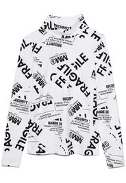 MM6 MAISON MARGIELA KIDS MM6 KIDS UNISEX TURTLK ALL OVER TEXT TOP - Bianco