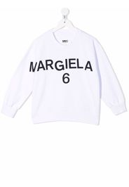 MM6 MAISON MARGIELA KIDS logo print sweatshirt - Bianco