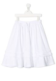 MM6 Maison Margiela Kids embroidered-logo flared skirt - Bianco