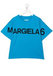 MM6 Maison Margiela Kids logo-print T-shirt - Blu