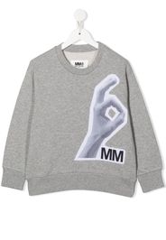 MM6 Maison Margiela Kids Felpa con stampa grafica - Grigio