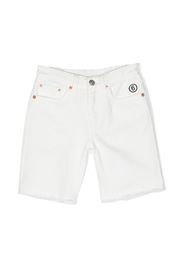 MM6 Maison Margiela Kids logo-embroidered slim-leg shorts - Bianco