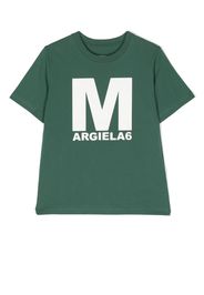 MM6 Maison Margiela Kids logo text graphic cotton T-shirt - Verde