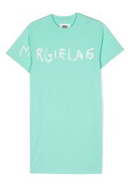 MM6 Maison Margiela Kids graphic logo print cotton T-shirt dress - Verde