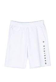 MM6 Maison Margiela Kids logo-print track shorts - Bianco