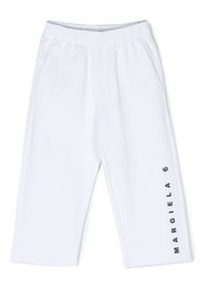 MM6 Maison Margiela Kids logo-print cotton trousers - Bianco