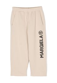 MM6 Maison Margiela Kids logo-print cotton track pants - Toni neutri