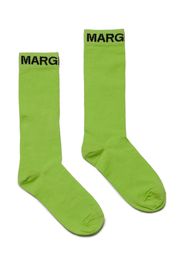 MM6 Maison Margiela Kids intarsia-knit logo print socks - M6510