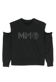 MM6 Maison Margiela Kids Felpa con dettaglio cut-out - Nero