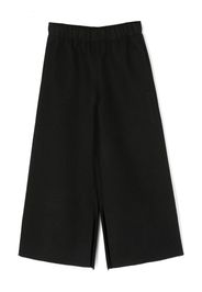 MM6 Maison Margiela Kids Pantaloni a gamba ampia con ricamo - Nero