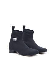 MM6 Maison Margiela Kids logo-patch ankle boots - Nero