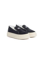 MM6 Maison Margiela Kids logo-patch platform sneakers - Nero