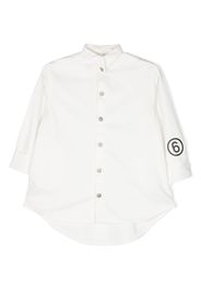 MM6 Maison Margiela Kids logo-print cotton shirtdress - Bianco