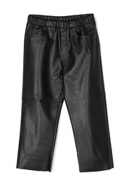 MM6 Maison Margiela Kids embossed-logo straight-leg trousers - Nero